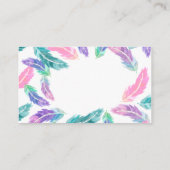 Aquarellfedern Hochzeitswebsite Begleitkarte (Rückseite)
