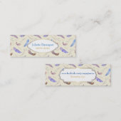 AquarellFedern mit Extravagantem Oval-Rahmen Mini Visitenkarte (Vorne/Hinten)