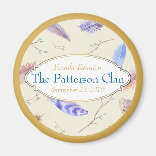 AquarellFedern mit Extravaganter Frame Wiedersehen Magnet