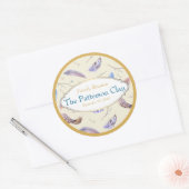 AquarellFedern mit Extravaganter Frame Wiedersehen Runder Aufkleber (Umschlag)