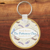 AquarellFedern mit Extravaganter Frame Wiedersehen Schlüsselanhänger (Vorderseite)