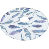 Aquarellfedern: nahtlos luftiges Muster. Polyester Weihnachtsbaumdecke (Schrägansicht)