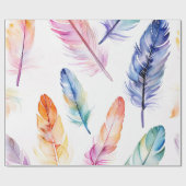 AquarellFedern: Subtile Elegance Geschenkpapier (Flach)