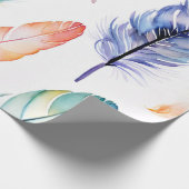 AquarellFedern: Subtile Elegance Geschenkpapier (Ecke)