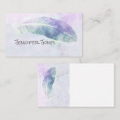 Aquarellfedertafel kunstblaues Sonderdesign Visitenkarte (Vorne/Hinten)