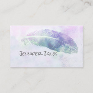 Aquarellfedertafel kunstblaues Sonderdesign Visitenkarte