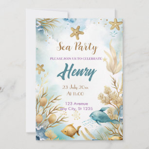 Aquarellfeier unter Wasser Einladung