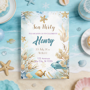 Aquarellfeier unter Wasser Einladung