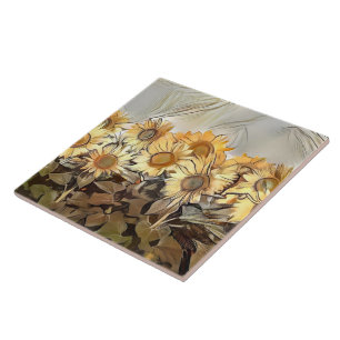 Aquarellfeld der Sonnenblumen Elegante Kollektion Fliese