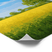 Aquarellfeld für Blume Gelbblumen Poster (Ecke)