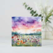 Aquarellfeld mit Wolken Vielen Dank (Stehend Vorderseite)