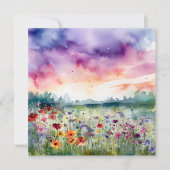 Aquarellfeld mit Wolken Vielen Dank (Vorderseite)