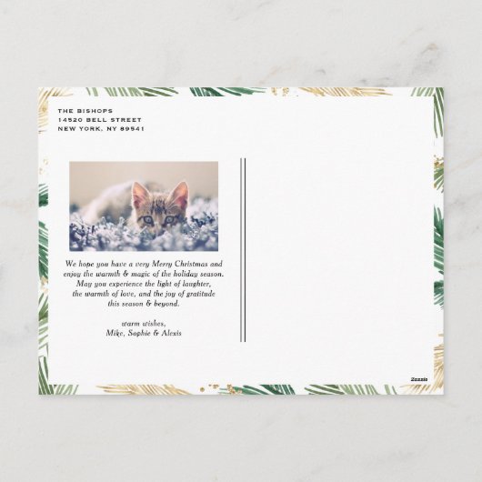 Aquarellfestival Goldene Foil Frohe Weihnachten Fo (Rückseite)