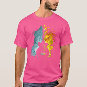 Aquarellfeuerwasser Akustische Gitarre Grafik T-Shirt