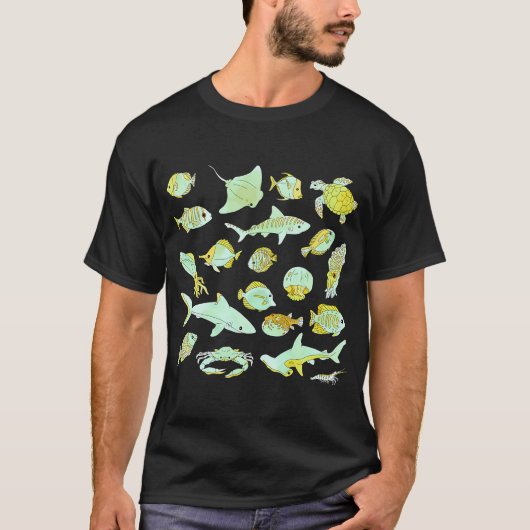 Aquarellfisch Gelb T-Shirt (Vorderseite)