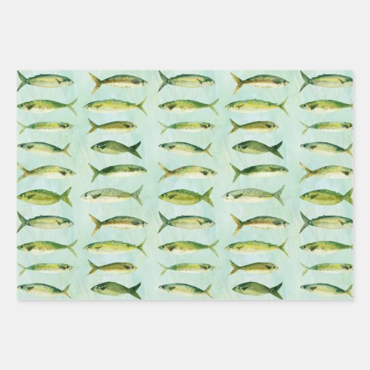 Aquarellfisch Geschenkpapier Set (Vorderseite 3)