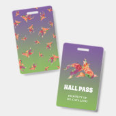 Aquarellfisch Lehrersaal Pass Ausweis (Vorder- & Rückseite)