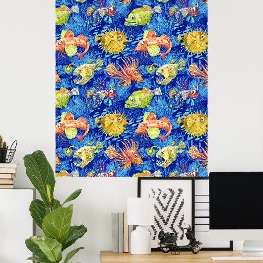 Aquarellfisch Poster (Heimbüro)