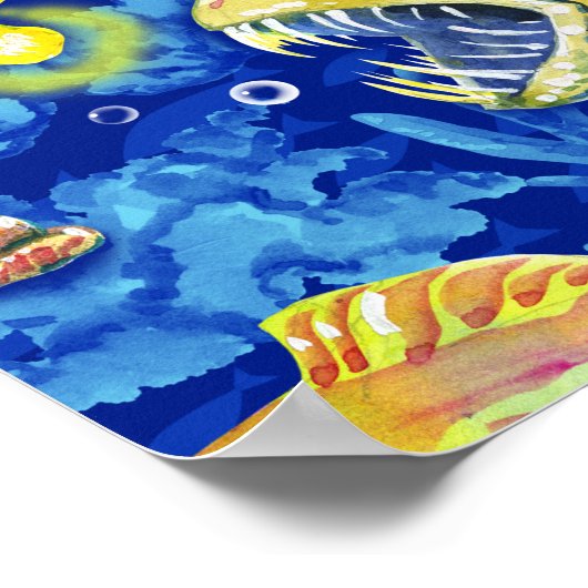 Aquarellfisch Poster (Ecke)