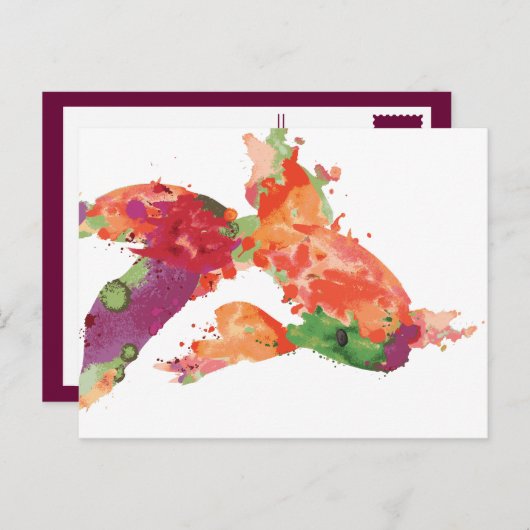 Aquarellfisch Postkarte (Vorne/Hinten)