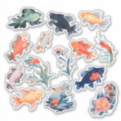 Aquarellfisch Scrapbook Stationierung Aufkleber (Vorderseite)