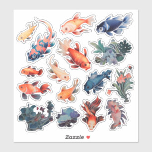 Aquarellfisch Scrapbook Stationierung Aufkleber