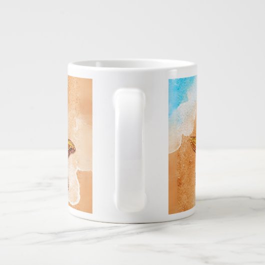 Aquarellfische am Strand Jumbo-Tasse (Rückseite)