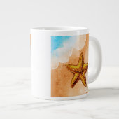 Aquarellfische am Strand Jumbo-Tasse (Vorderseite Rechts)