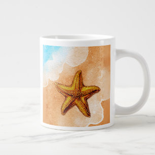 Aquarellfische am Strand Jumbo-Tasse
