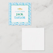 Aquarellfische Jungen Personalisierte Geschenkverp Mitteilungskarte (Vorne/Hinten)