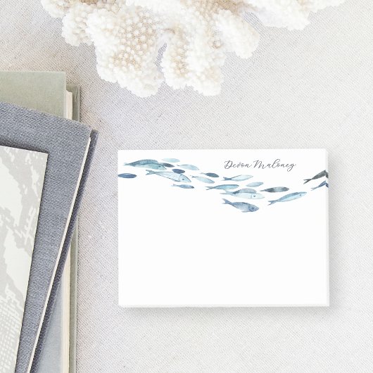 Aquarellfische Personalisiert Post-it Klebezettel