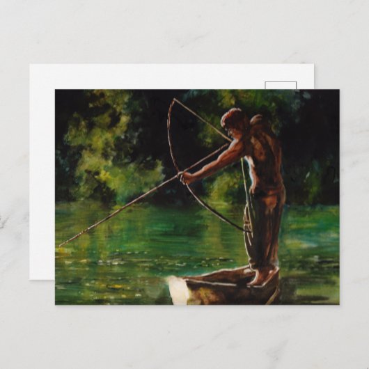 Aquarellfischer Postkarte (Vorne/Hinten)