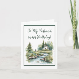 Aquarellfischer: Stream Birthday Card Karte