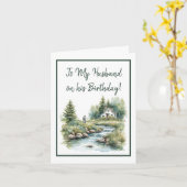 Aquarellfischer: Stream Birthday Card Karte (Gelbe Blume)