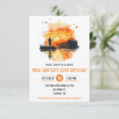 Aquarellfischerei, Berge, Lake Birthday Party Einladung (Stehend Vorderseite)