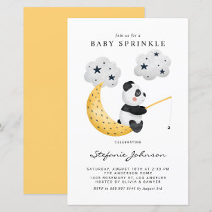 Aquarellfischerei Panda Baby Sprinkle Einladung
