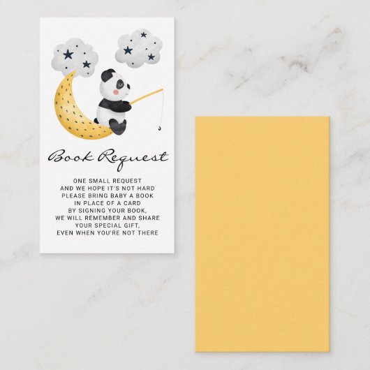 Aquarellfischerei Panda Babydusche Buchanfrage Begleitkarte (Vorne/Hinten)