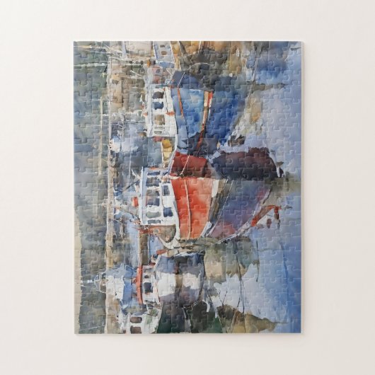 Aquarellfischerei Puzzle (Vertikal)