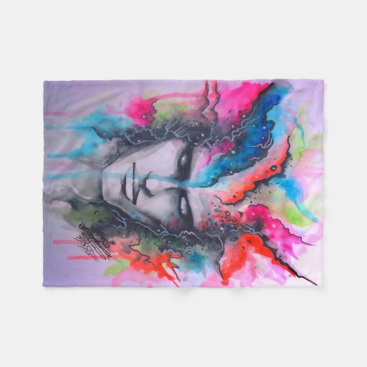 Aquarellfläche Fleecedecke (Vorderseite (Horizontal))