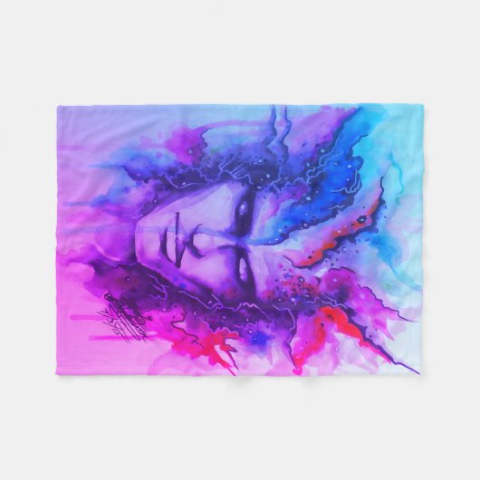 Aquarellfläche Fleecedecke (Vorderseite (Horizontal))