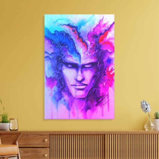 Aquarellfläche Leinwanddruck (Insitu (Wohnzimmer))