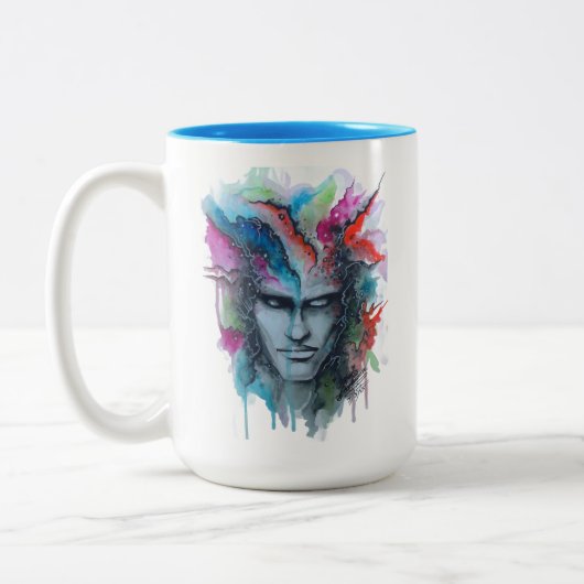 Aquarellfläche Zweifarbige Tasse (Links)