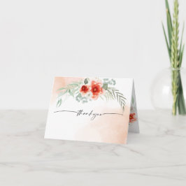 Aquarellflamme Korallenflora Vielen Dank Dankeskarte