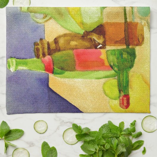 Aquarellflaschen Handtuch (Gefaltet)
