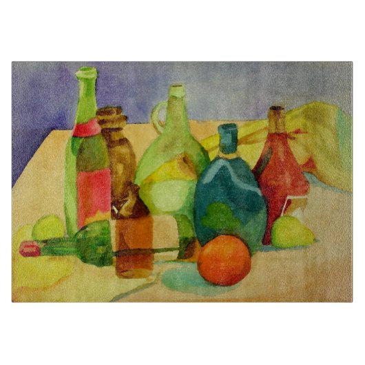 Aquarellflaschen Schneidebrett (Vorderseite)