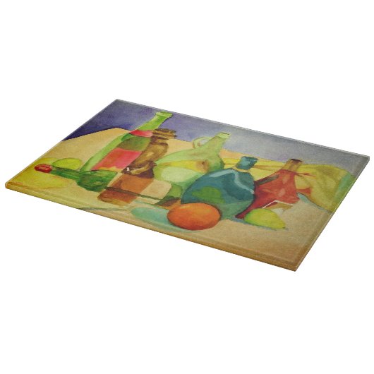 Aquarellflaschen Schneidebrett (Ecke)