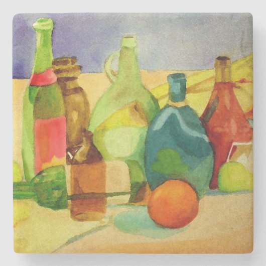 Aquarellflaschen Steinuntersetzer (Vorderseite)