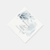 Aquarellfoliage Dusty Blue Napkins Serviette (Ecke)