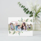 Aquarellfoliage Multi-Foto-Bilderrahmen Feiertagspostkarte (Stehend Vorderseite)