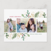 Aquarellfoliage Multi-Foto-Bilderrahmen Feiertagspostkarte (Vorderseite)